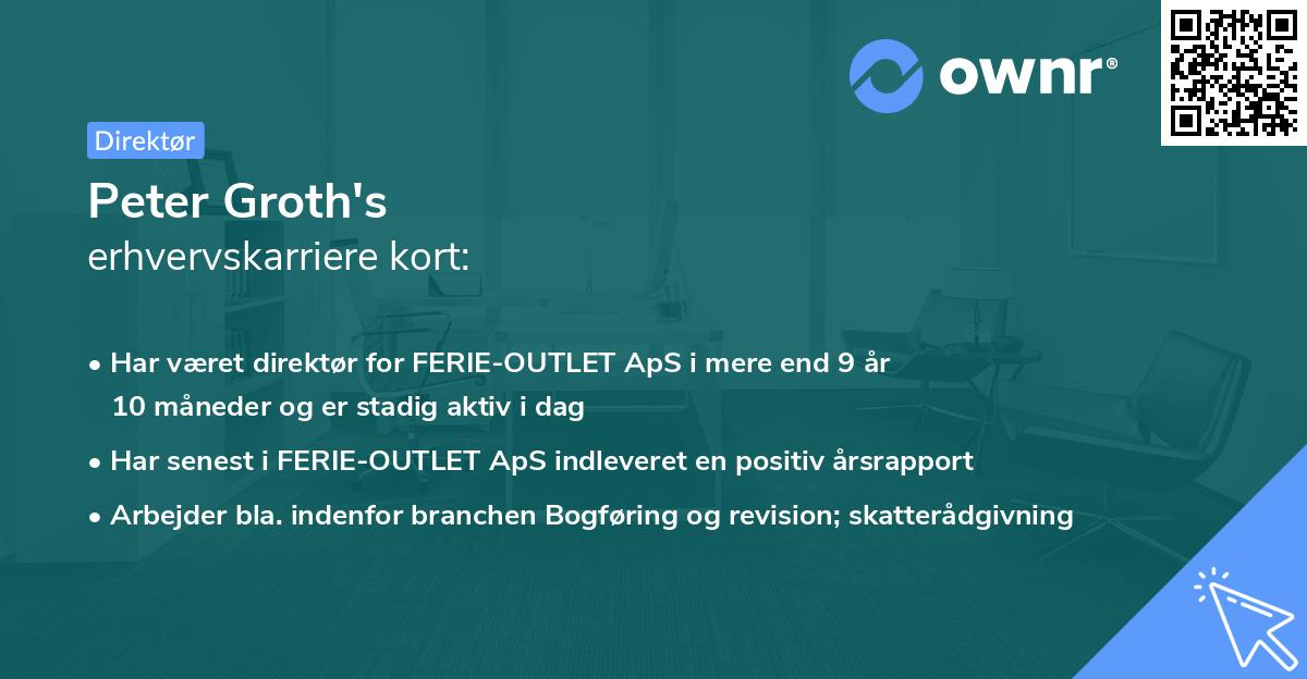 Peter Groth's erhvervskarriere kort