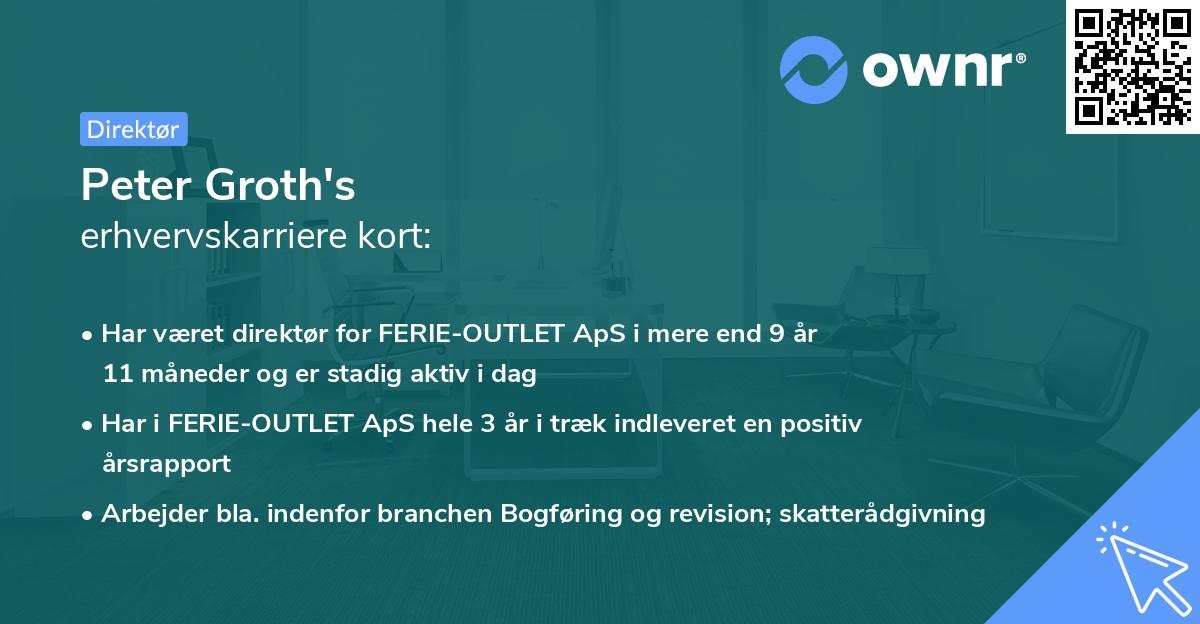 Peter Groth's erhvervskarriere kort