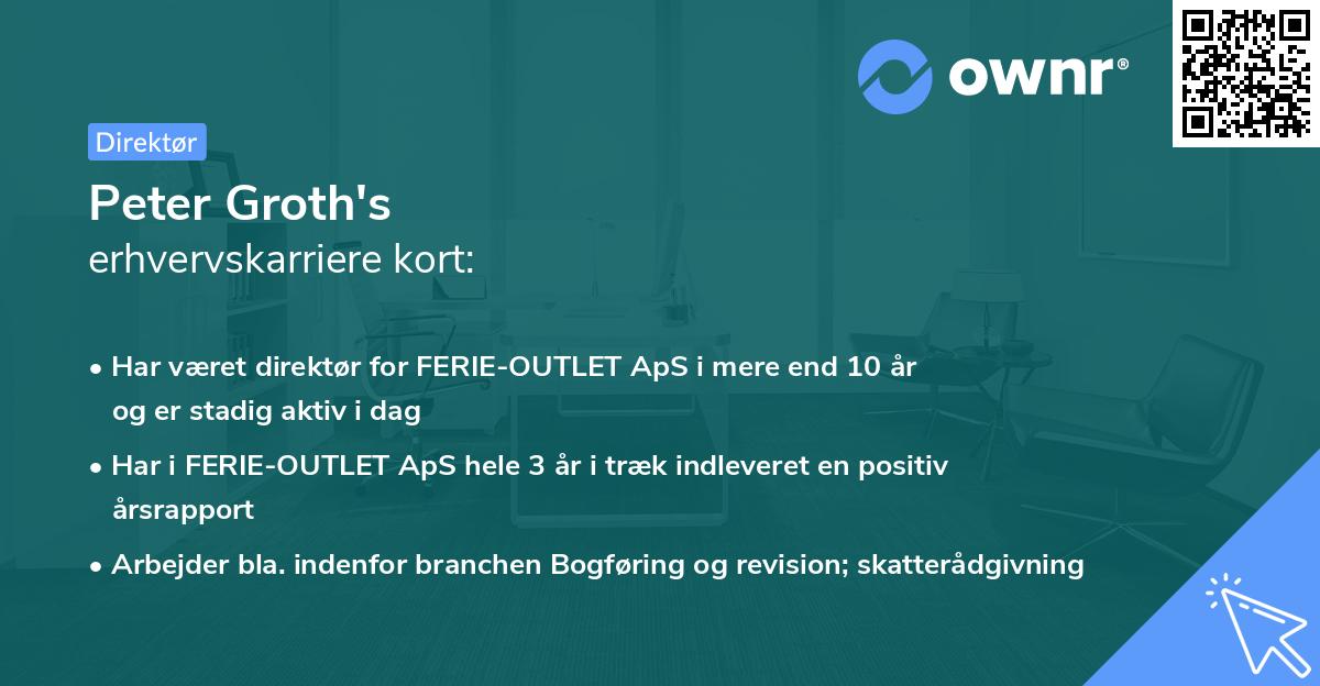 Peter Groth's erhvervskarriere kort