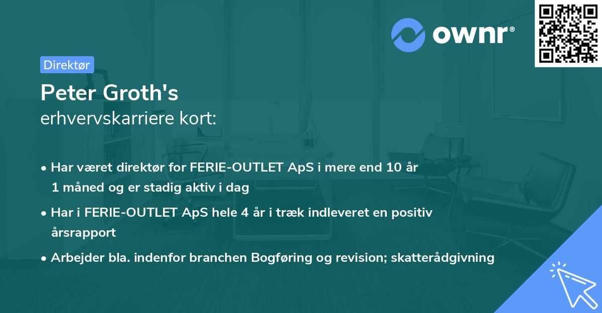 Peter Groth's erhvervskarriere kort
