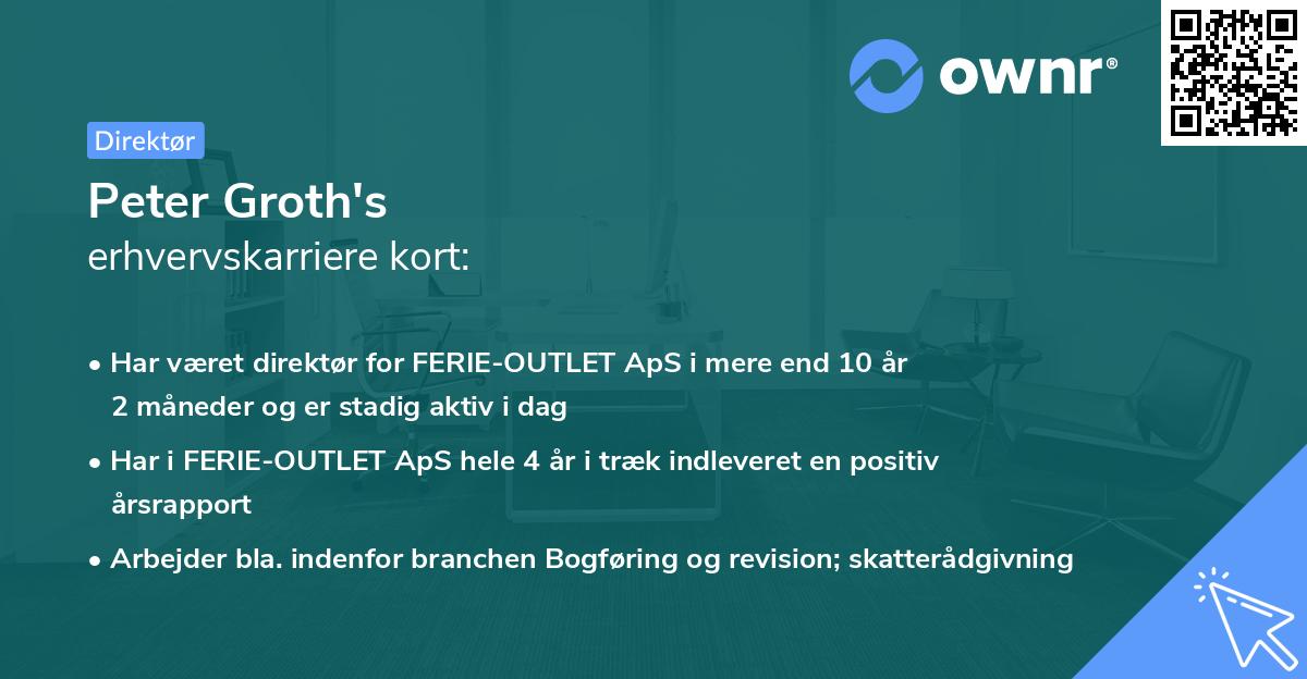 Peter Groth's erhvervskarriere kort