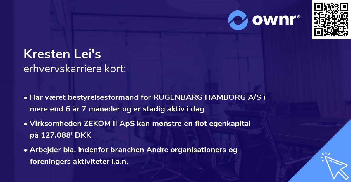 Kresten Lei's erhvervskarriere kort