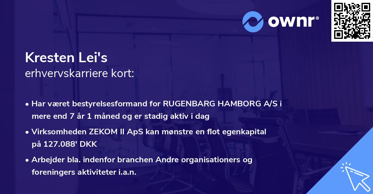 Kresten Lei's erhvervskarriere kort