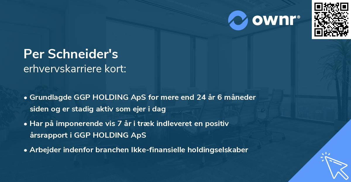 Per Schneider's erhvervskarriere kort