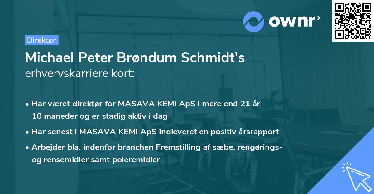 Michael Peter Brøndum Schmidt's erhvervskarriere kort