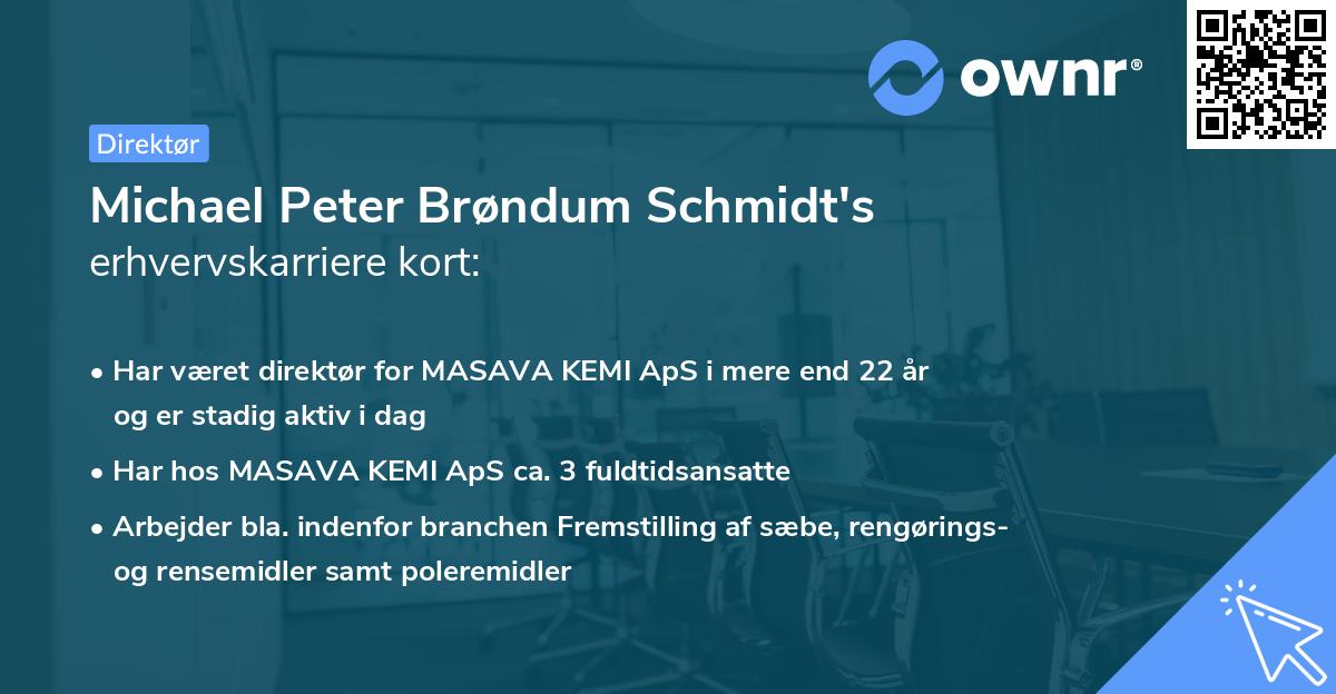 Michael Peter Brøndum Schmidt's erhvervskarriere kort