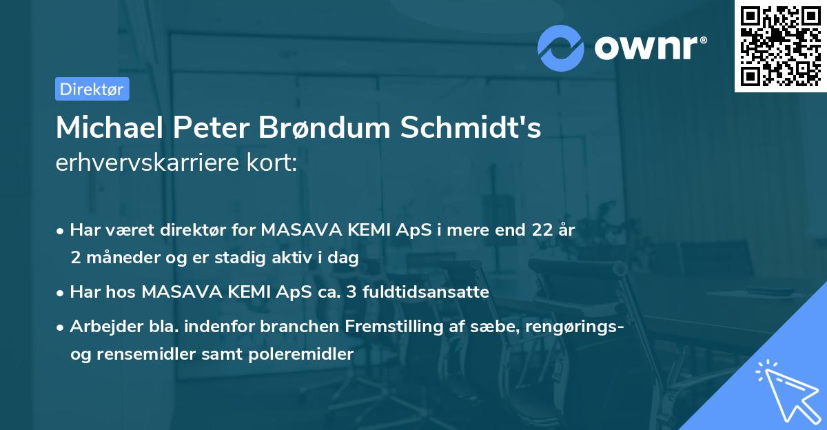 Michael Peter Brøndum Schmidt's erhvervskarriere kort