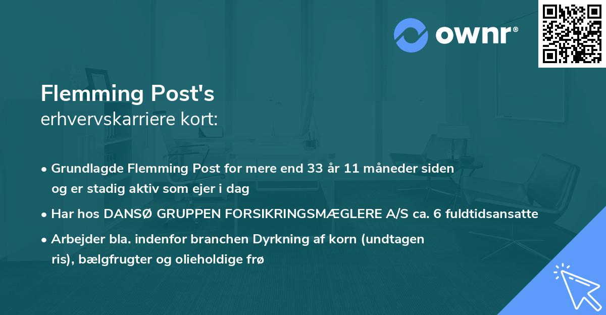 Flemming Post's erhvervskarriere kort