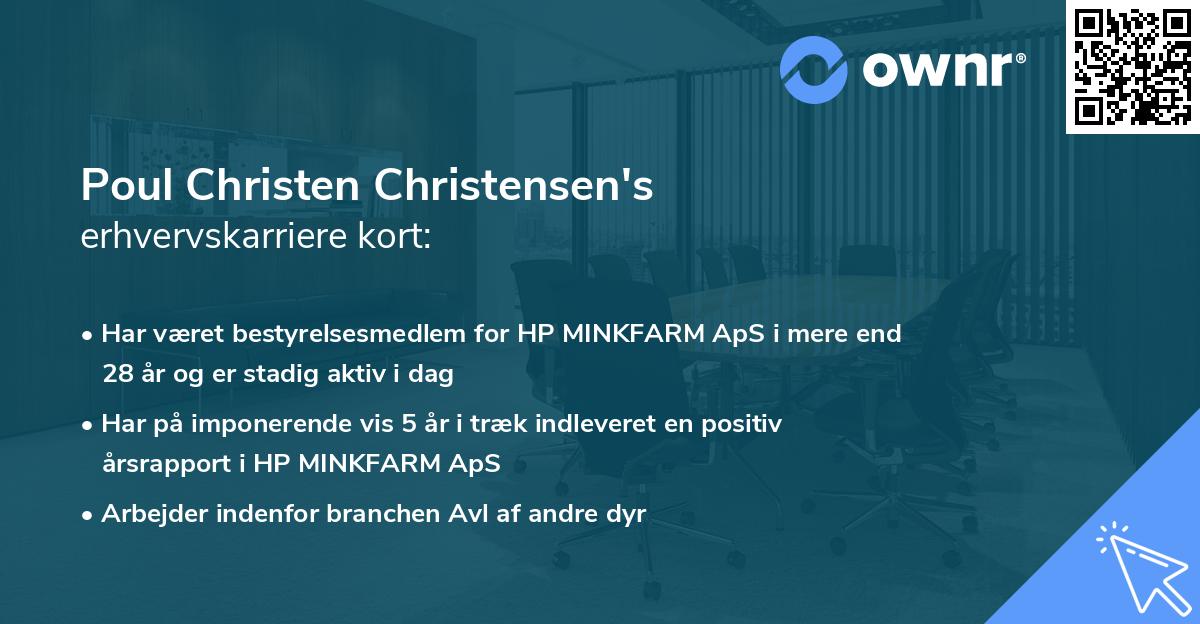 Poul Christen Christensen's erhvervskarriere kort