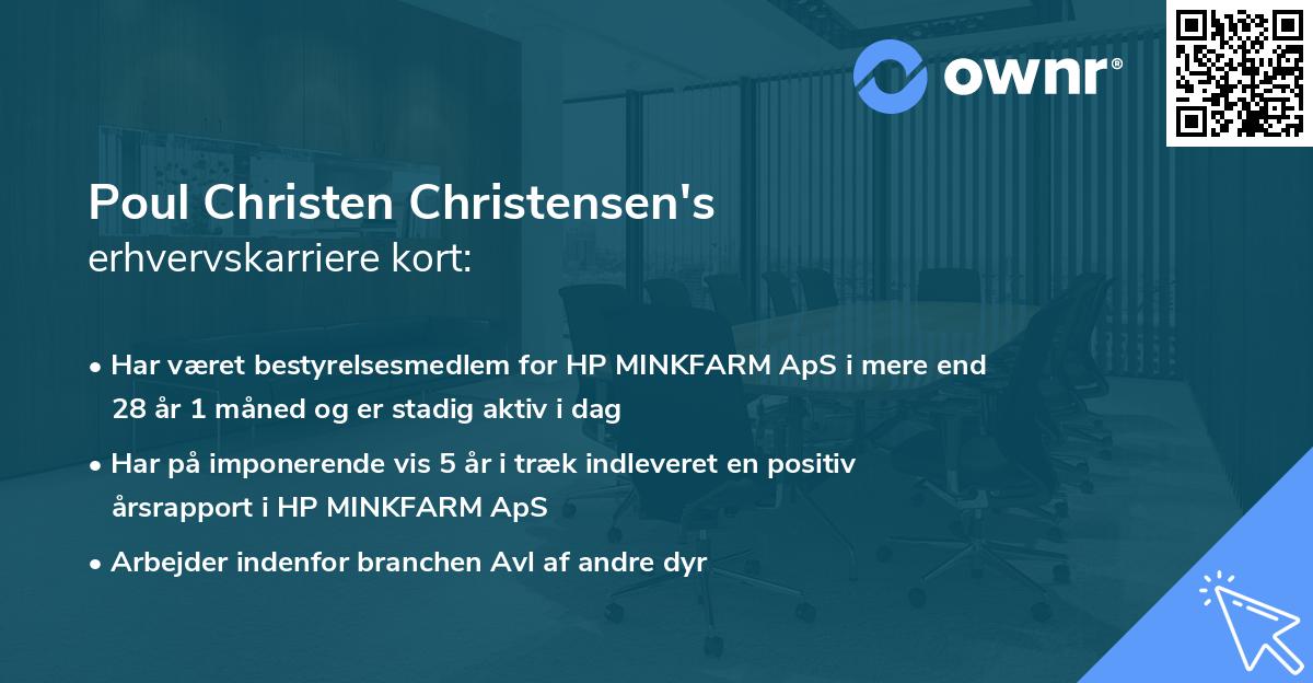 Poul Christen Christensen's erhvervskarriere kort