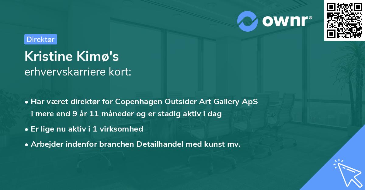 Kristine Kimø's erhvervskarriere kort