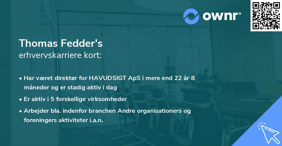 Thomas Fedder's erhvervskarriere kort