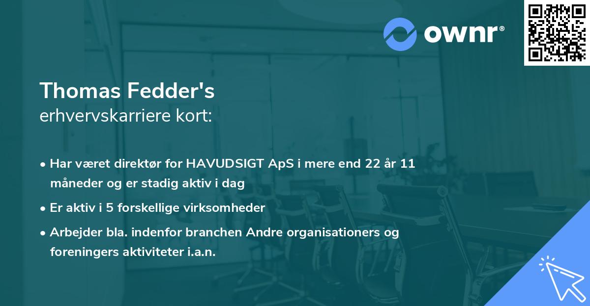Thomas Fedder's erhvervskarriere kort