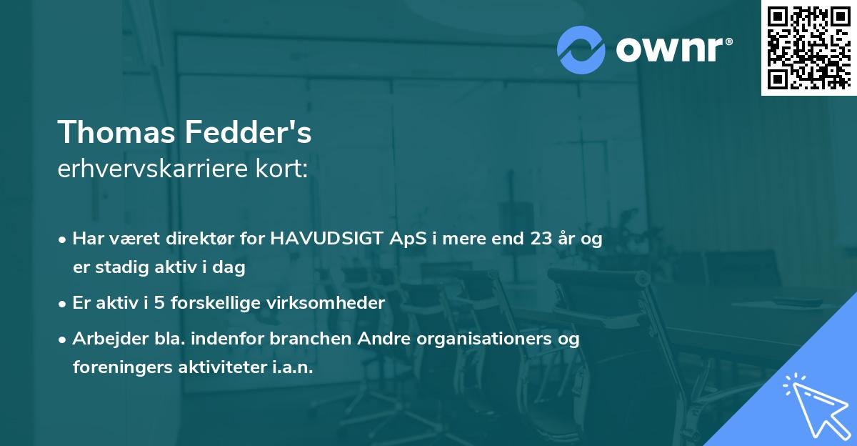 Thomas Fedder's erhvervskarriere kort