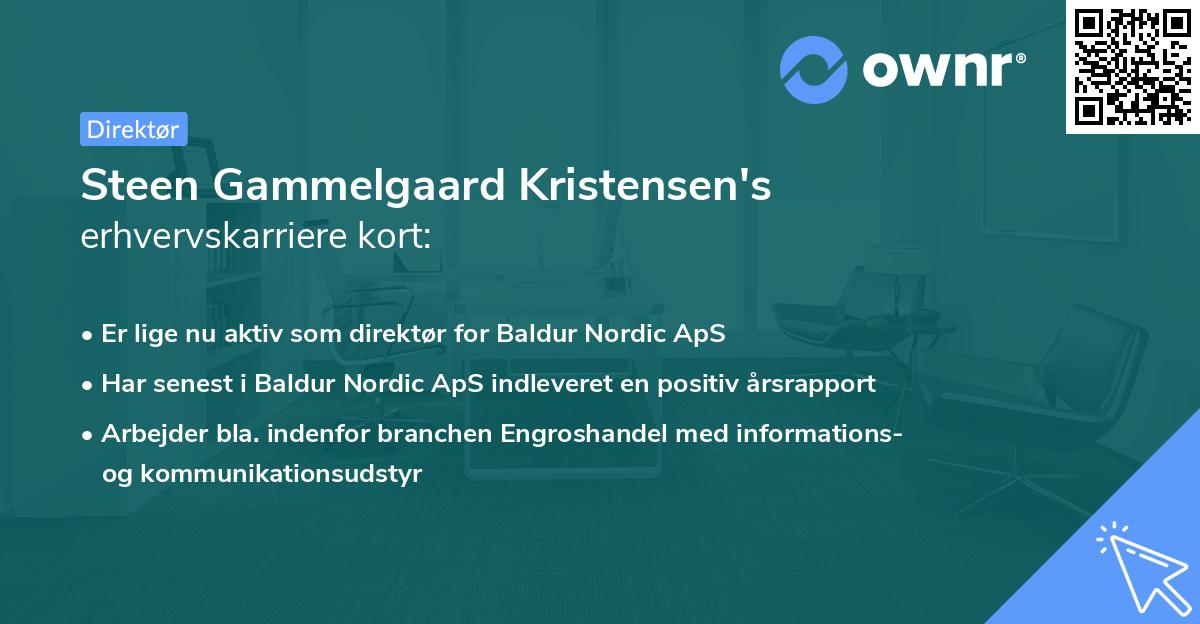 Steen Gammelgaard Kristensen's erhvervskarriere kort