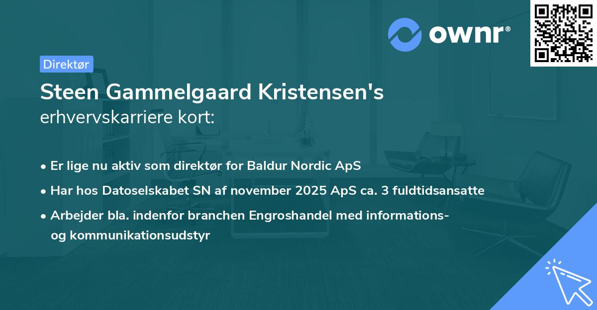 Steen Gammelgaard Kristensen's erhvervskarriere kort