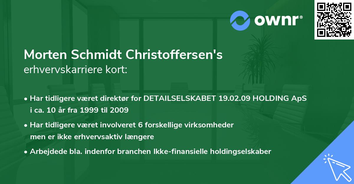 Morten Schmidt Christoffersen's erhvervskarriere kort