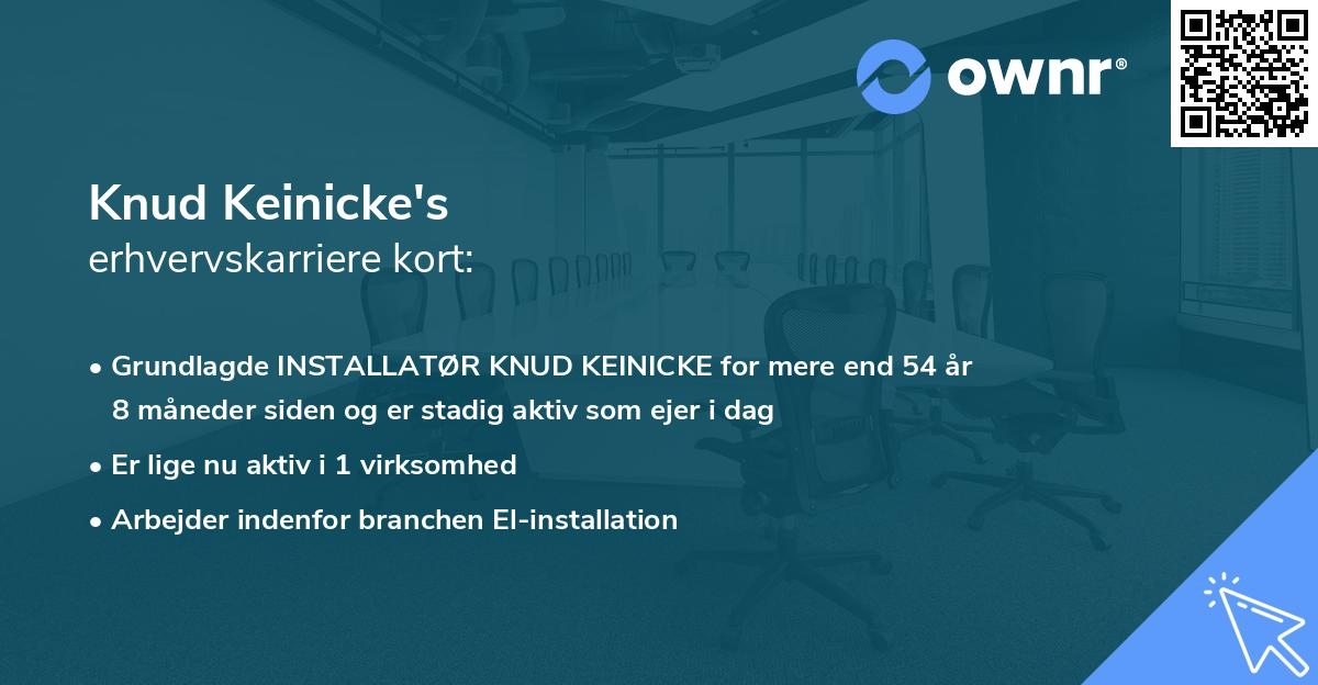 Knud Keinicke's erhvervskarriere kort