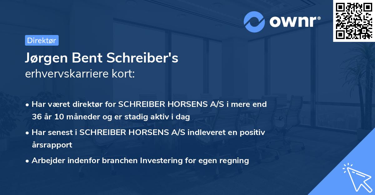 Jørgen Bent Schreiber's erhvervskarriere kort