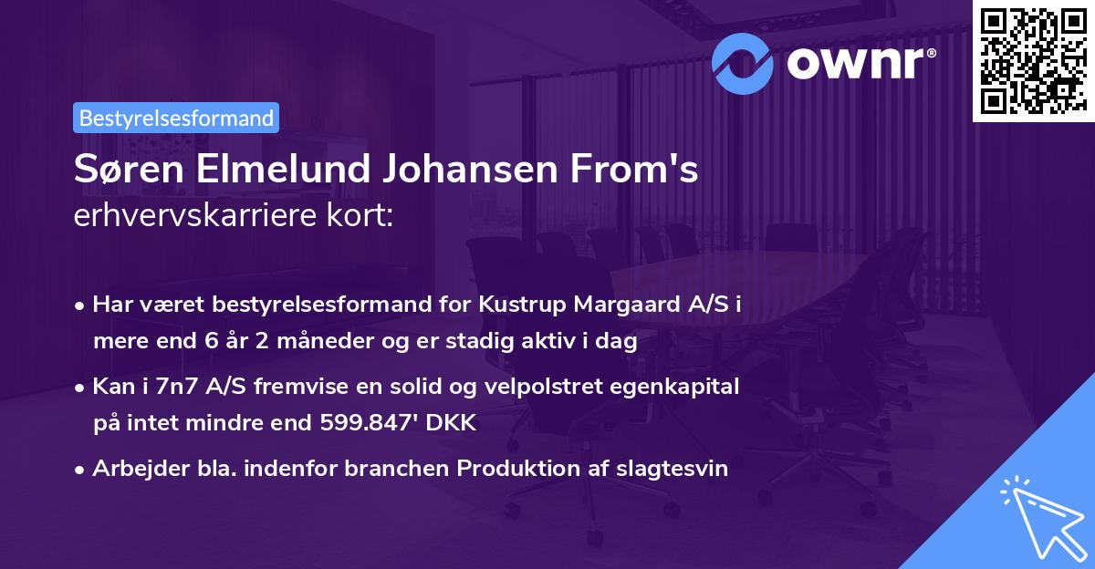 Søren Elmelund Johansen From's erhvervskarriere kort