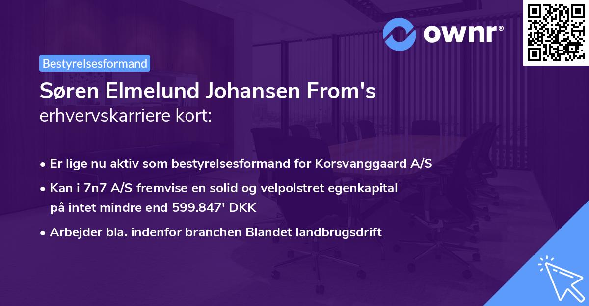 Søren Elmelund Johansen From's erhvervskarriere kort