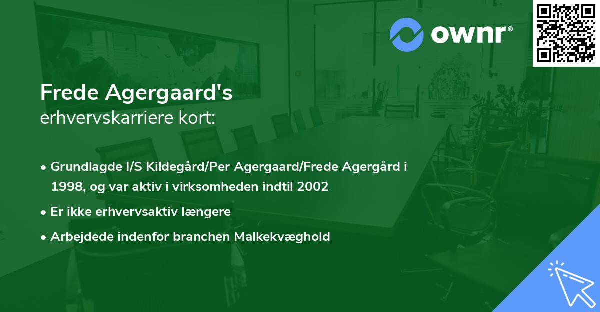 Frede Agergaard's erhvervskarriere kort