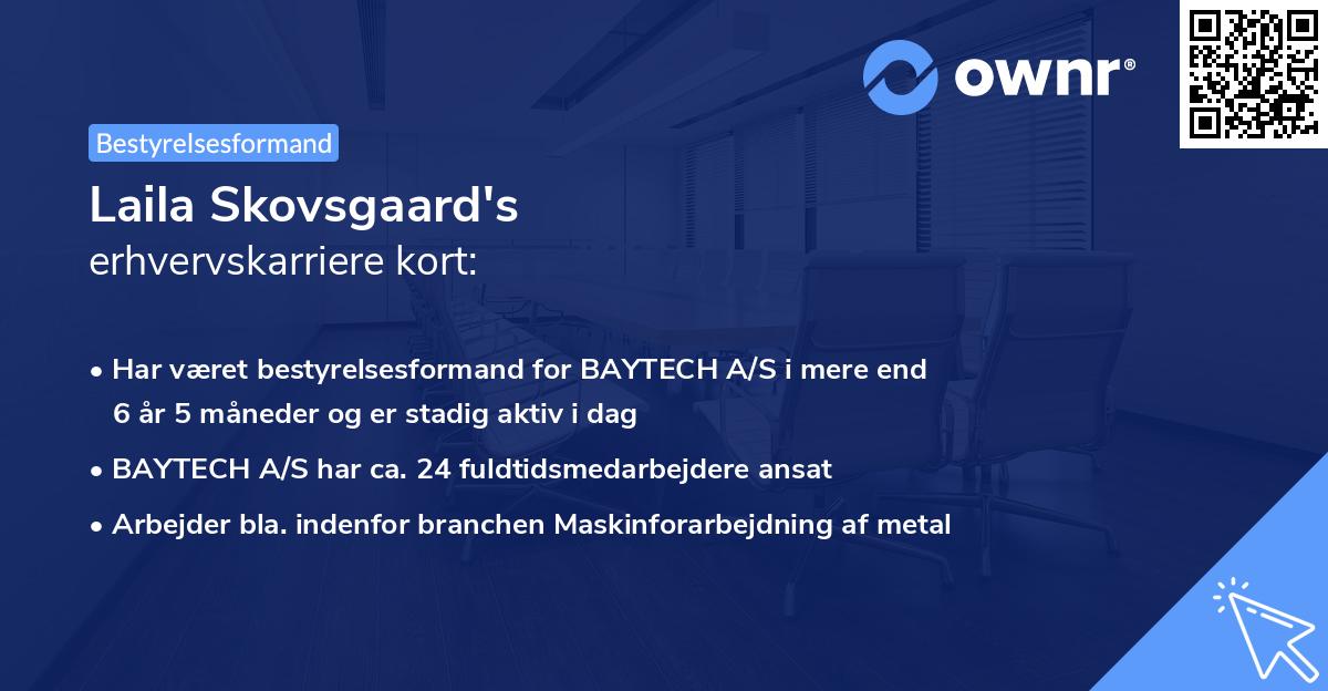 Laila Skovsgaard's erhvervskarriere kort