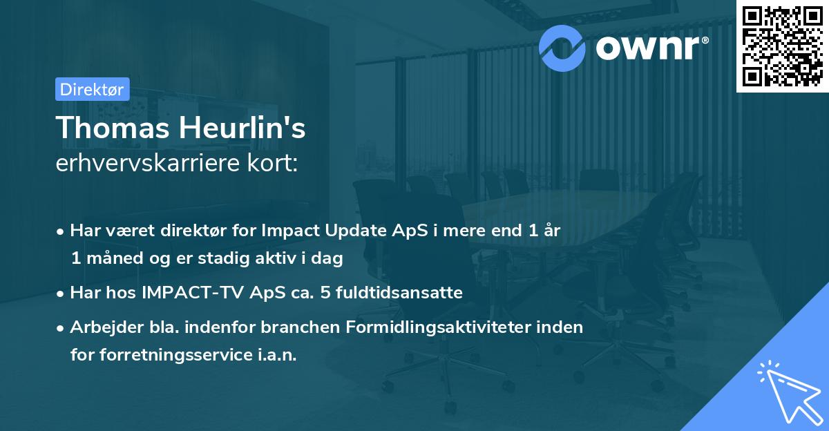 Thomas Heurlin's erhvervskarriere kort