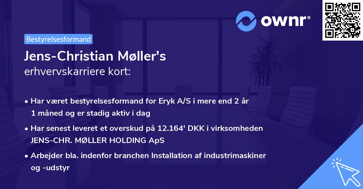 Jens-Christian Møller's erhvervskarriere kort