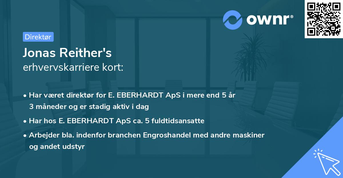 Jonas Reither's erhvervskarriere kort