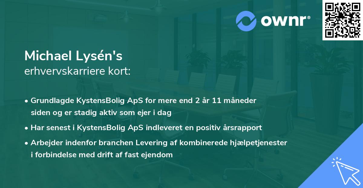 Michael Lysén's erhvervskarriere kort