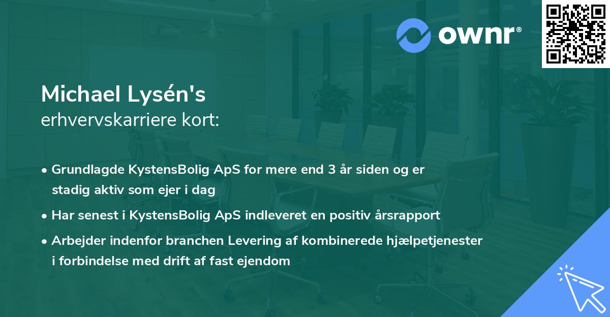 Michael Lysén's erhvervskarriere kort