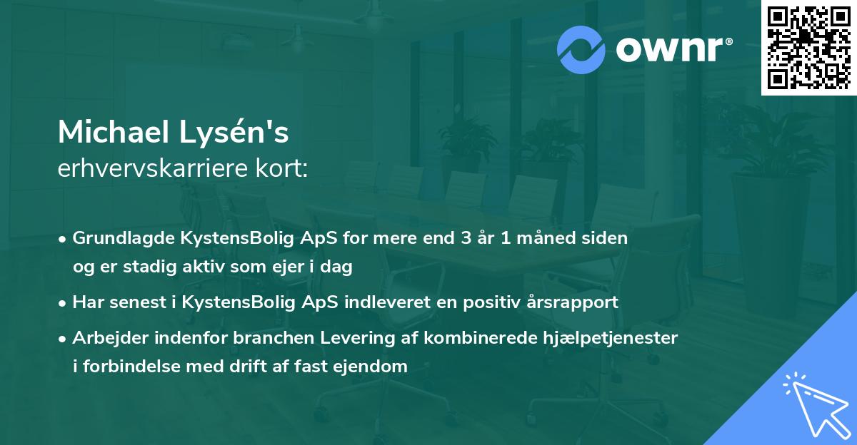 Michael Lysén's erhvervskarriere kort
