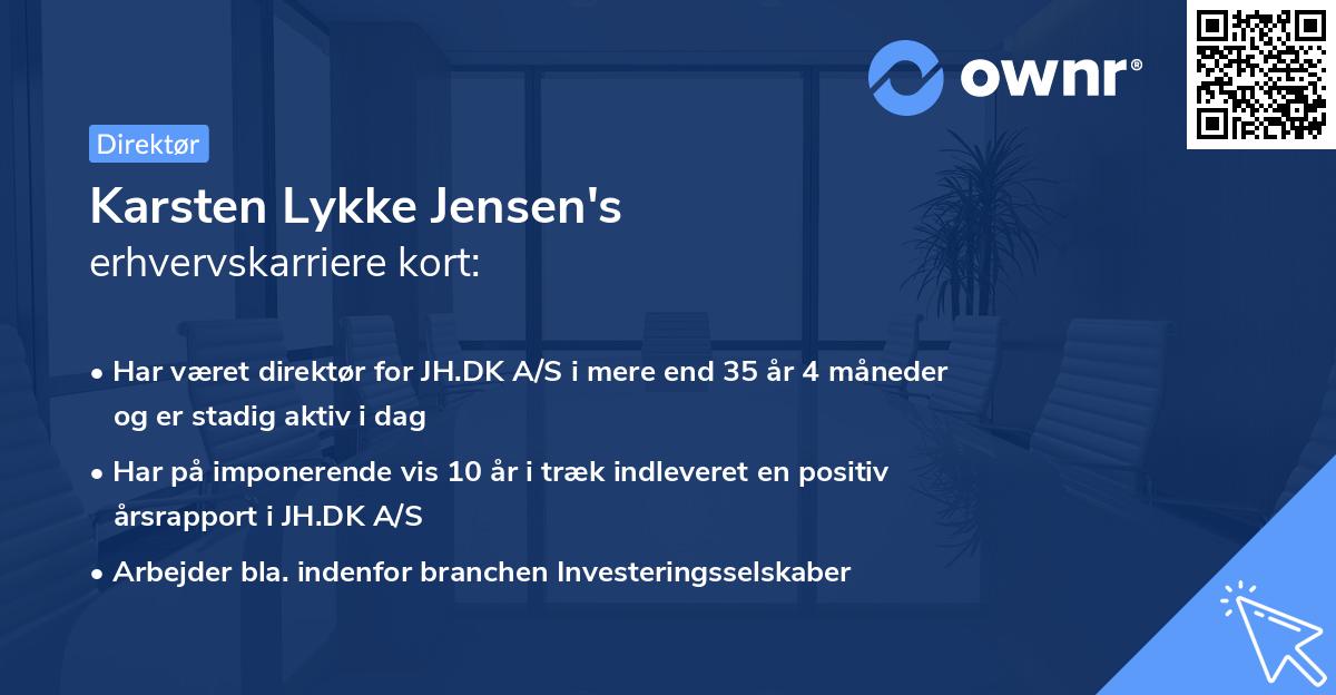 Karsten Lykke Jensen's erhvervskarriere kort