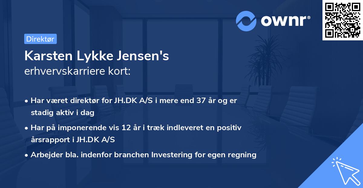 Karsten Lykke Jensen's erhvervskarriere kort