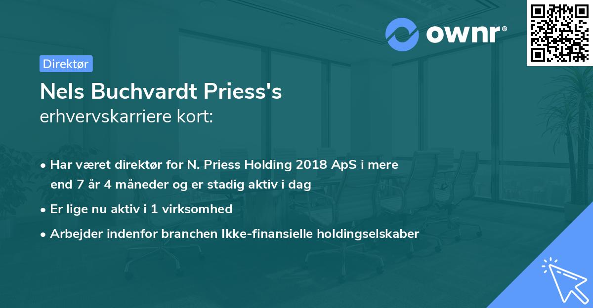 Nels Buchvardt Priess's erhvervskarriere kort