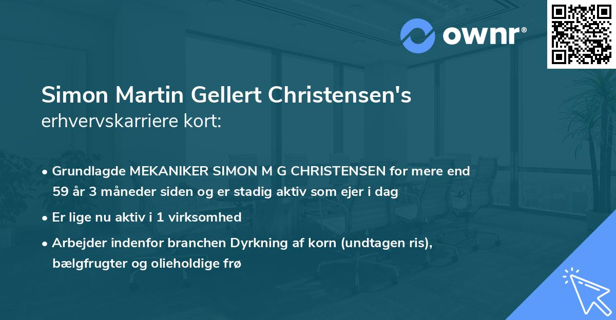 Simon Martin Gellert Christensen's erhvervskarriere kort