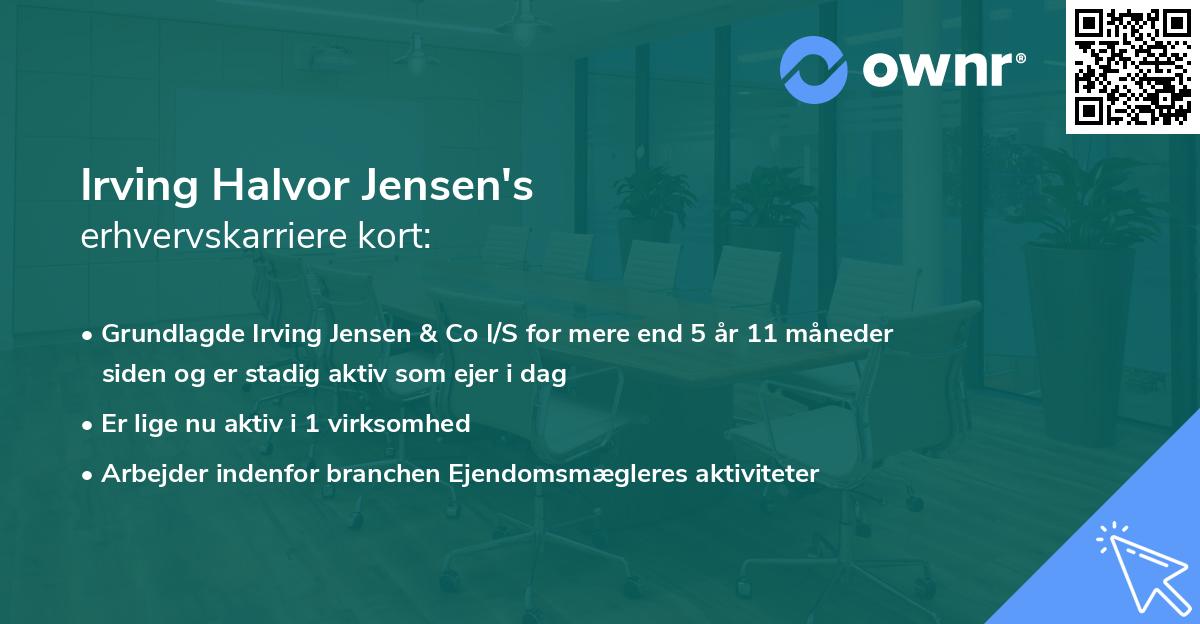 Irving Halvor Jensen's erhvervskarriere kort