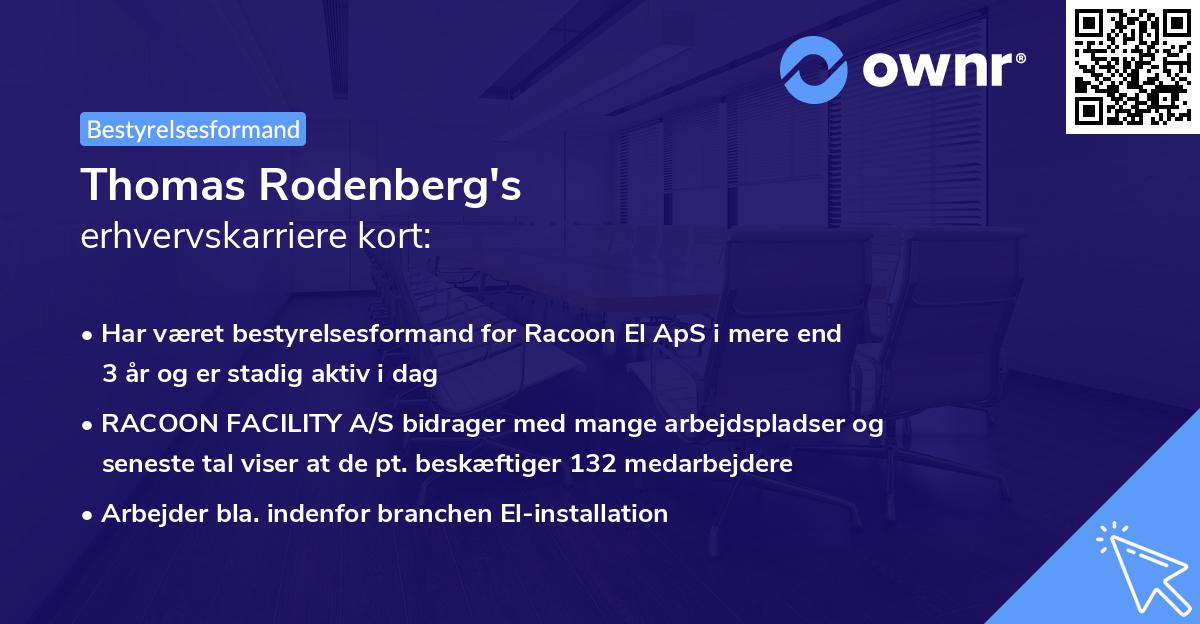Thomas Rodenberg's erhvervskarriere kort