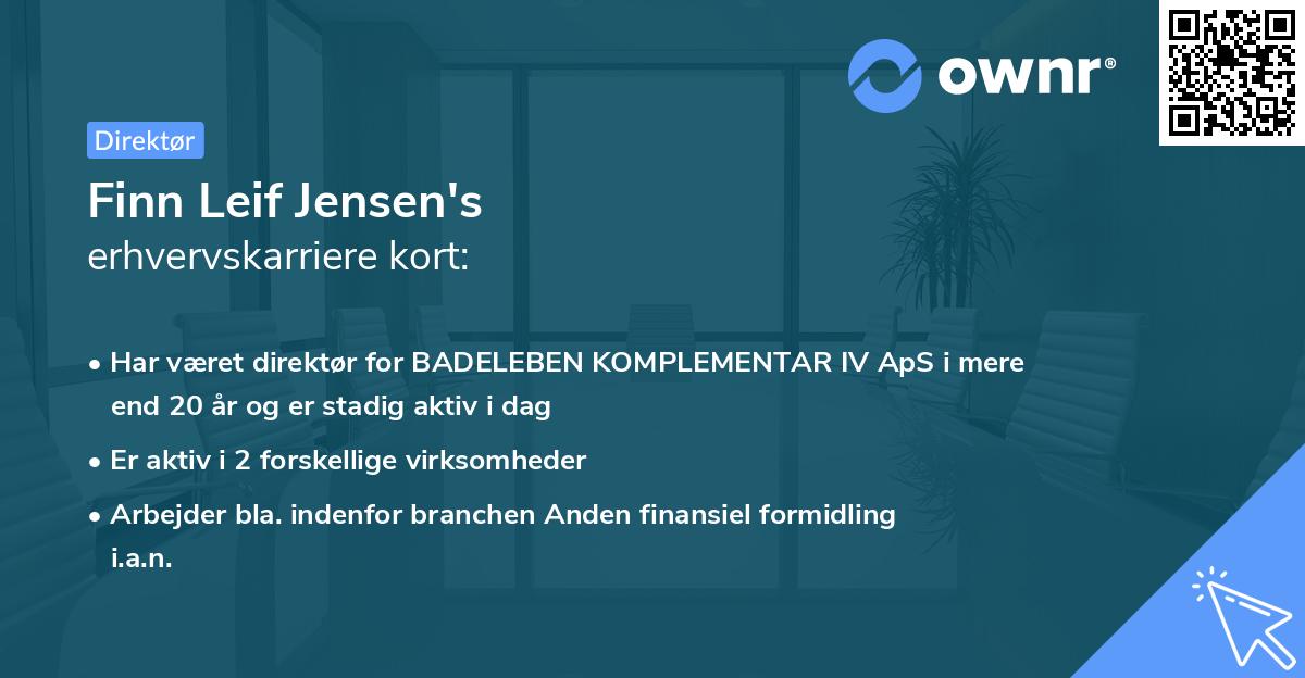 Finn Leif Jensen's erhvervskarriere kort