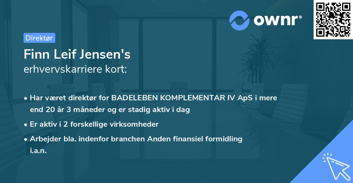 Finn Leif Jensen's erhvervskarriere kort