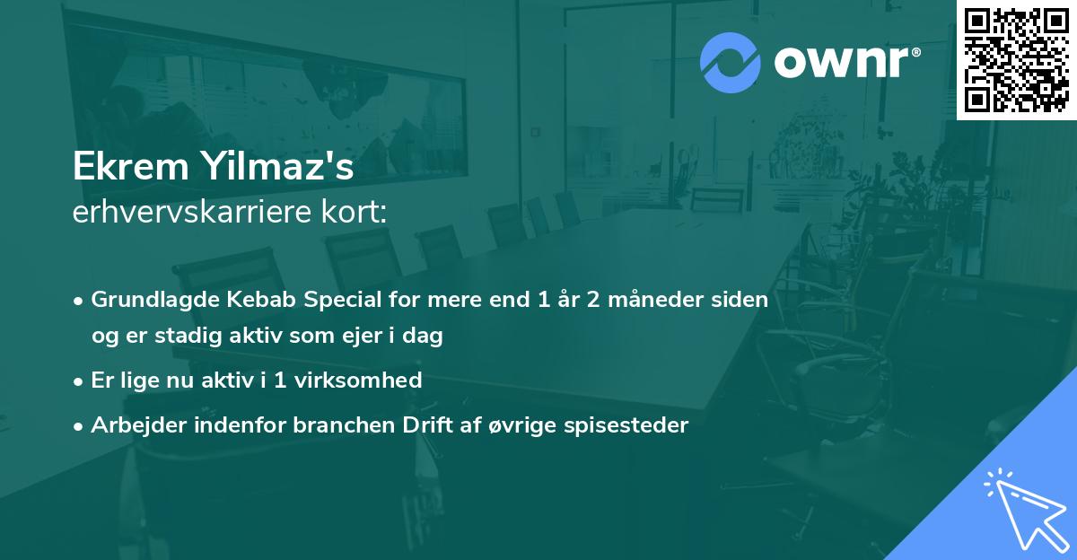 Ekrem Yilmaz's erhvervskarriere kort