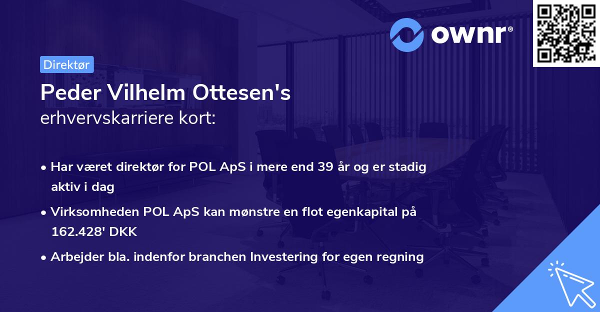 Peder Vilhelm Ottesen's erhvervskarriere kort