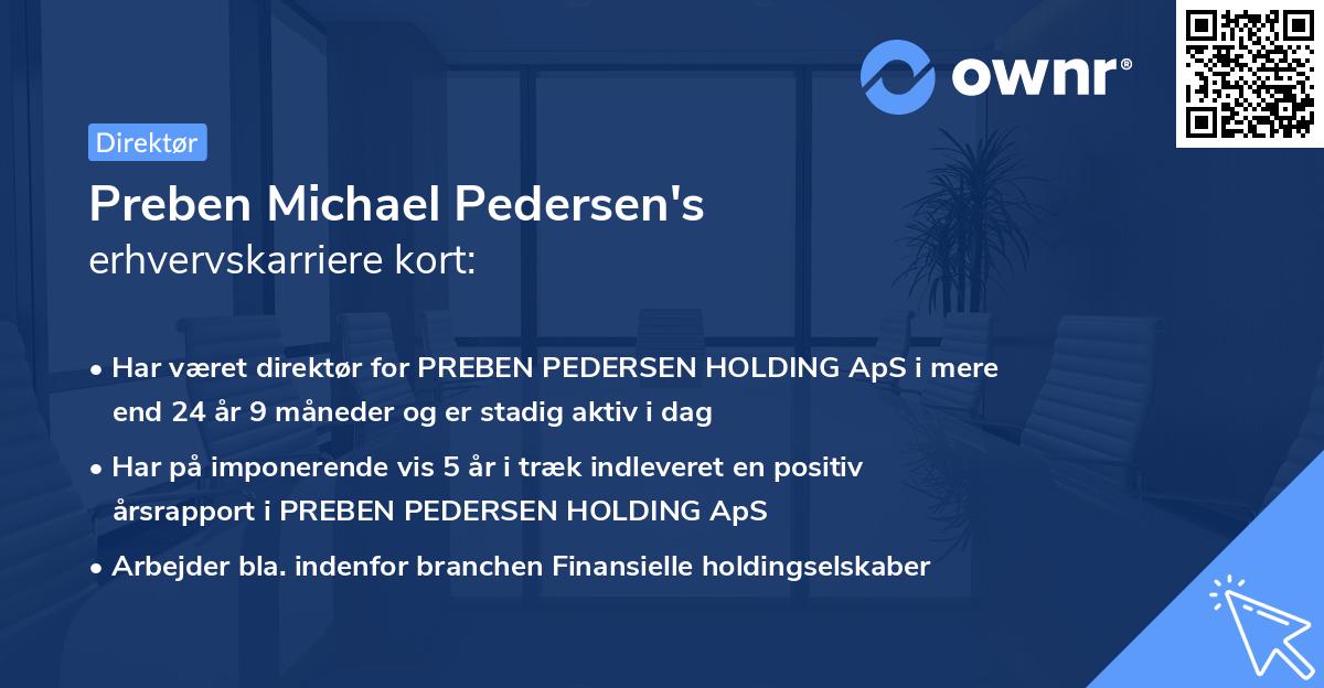 Preben Michael Pedersen's erhvervskarriere kort