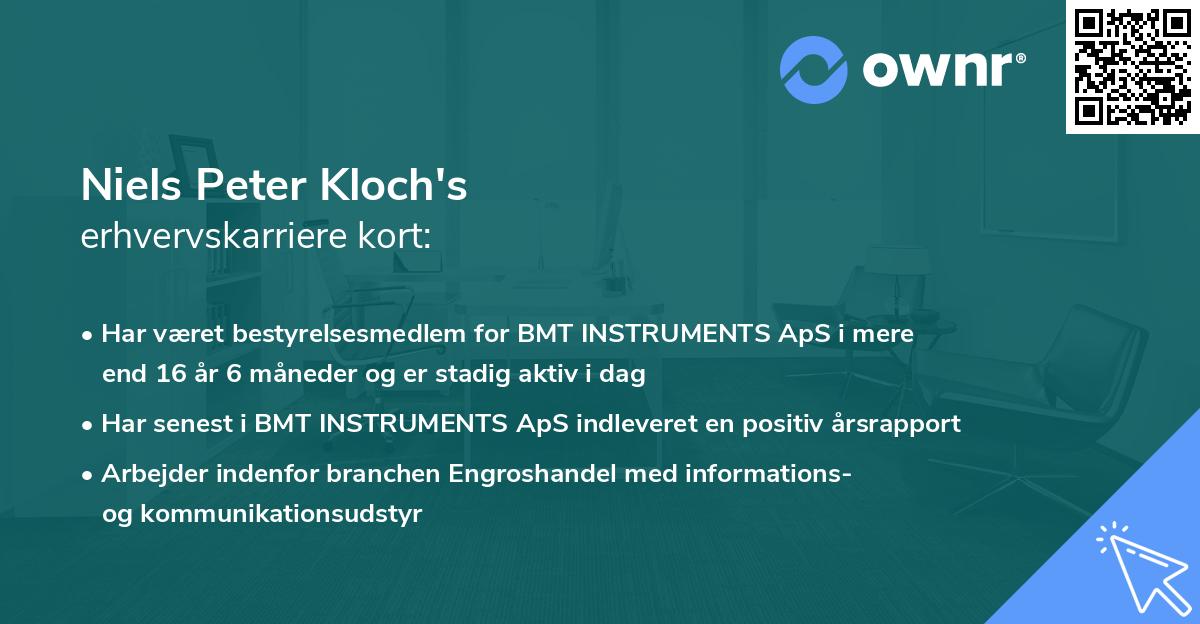 Niels Peter Kloch's erhvervskarriere kort
