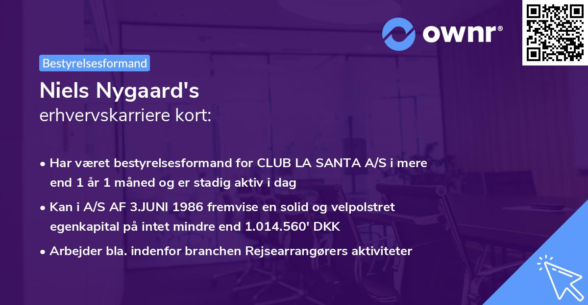 Niels Nygaard's erhvervskarriere kort