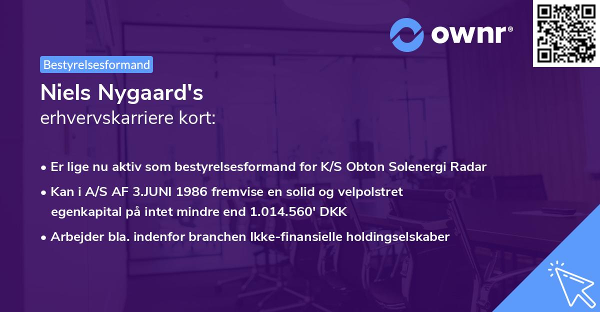 Niels Nygaard's erhvervskarriere kort