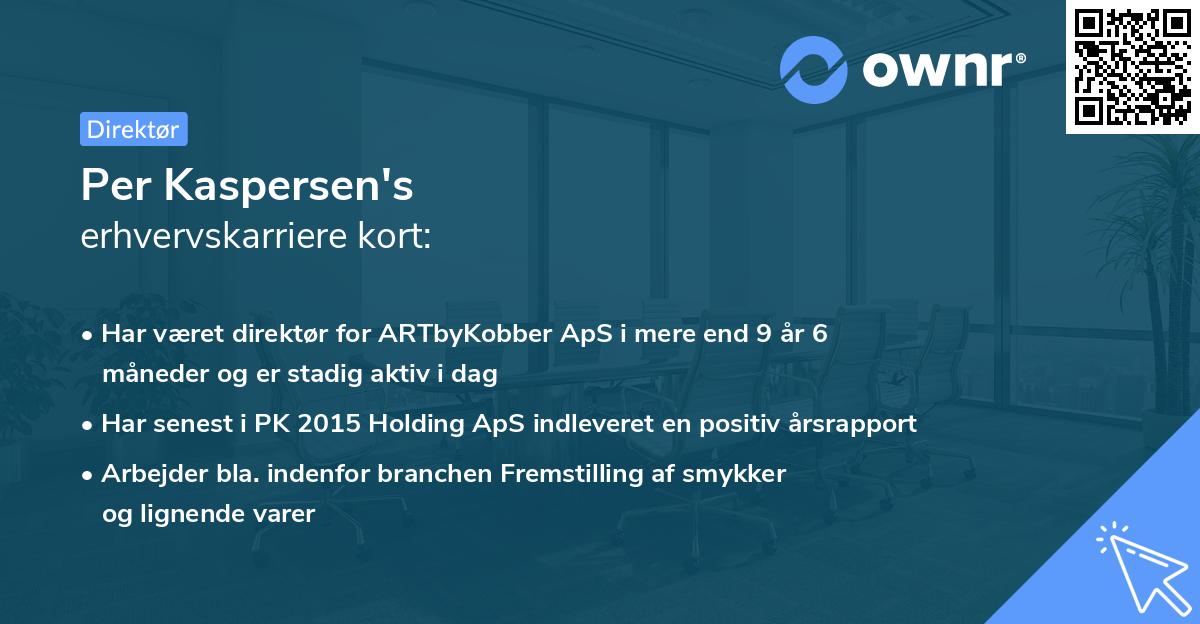 Per Kaspersen's erhvervskarriere kort