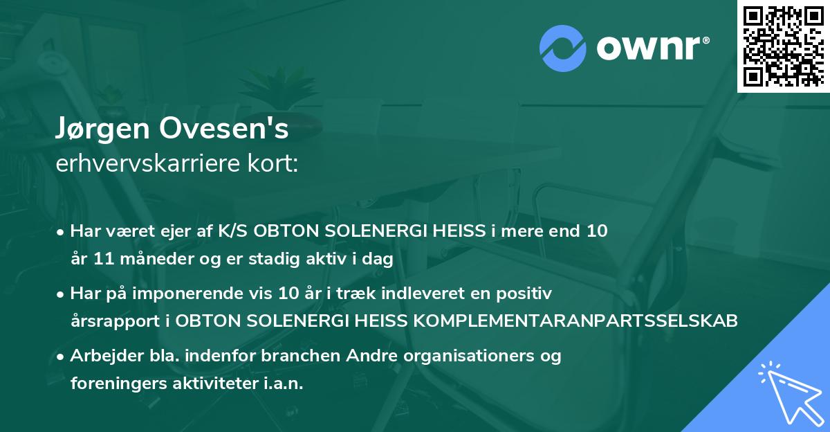 Jørgen Ovesen's erhvervskarriere kort