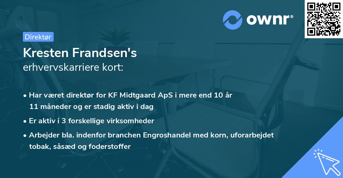 Kresten Frandsen's erhvervskarriere kort